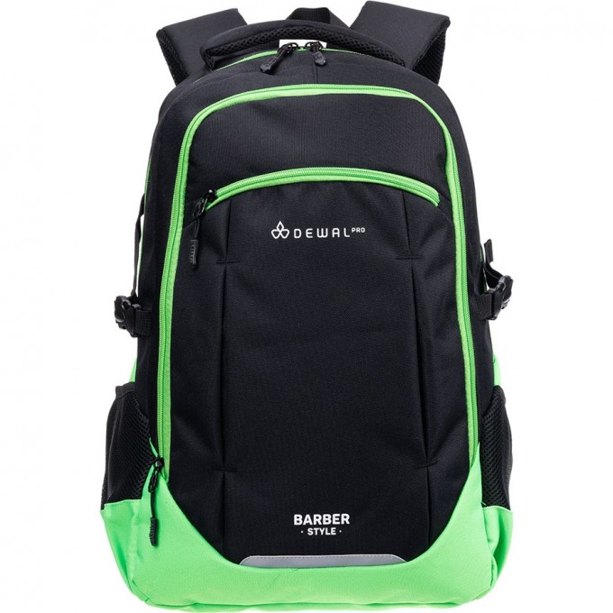 Рюкзак DEWAL BARBER STYLE, черно-зеленый, полиэстер 46 x 32 x 18 см GP18016