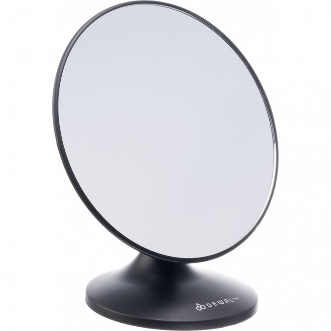 Зеркало настольное DEWAL , круглое пластик, черное, одностороннее 20 х20см MR-415